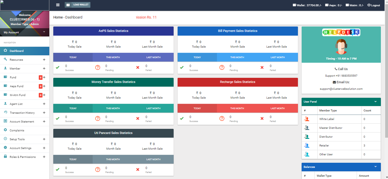 AEPS, MPOS, mATM, Multi Recharge & PAN Card Source Code (Laravel) | All-in-One Fintech Solution by C