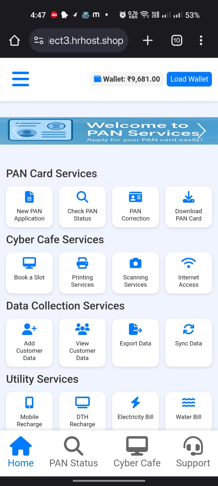 PAN Card & Cyber Cafe Portal - Mobile-Friendly Web App Template - Fully Functional (PHP, Bootstrap 5
